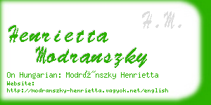 henrietta modranszky business card